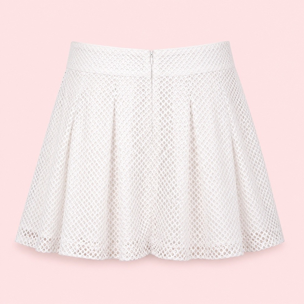 Banana Republic Mini Skirt White Knit Lace Pleated Tenniscore Coastal Preppy 4 - Picture 4 of 16